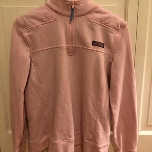 pink half zip vineyard vines jacket